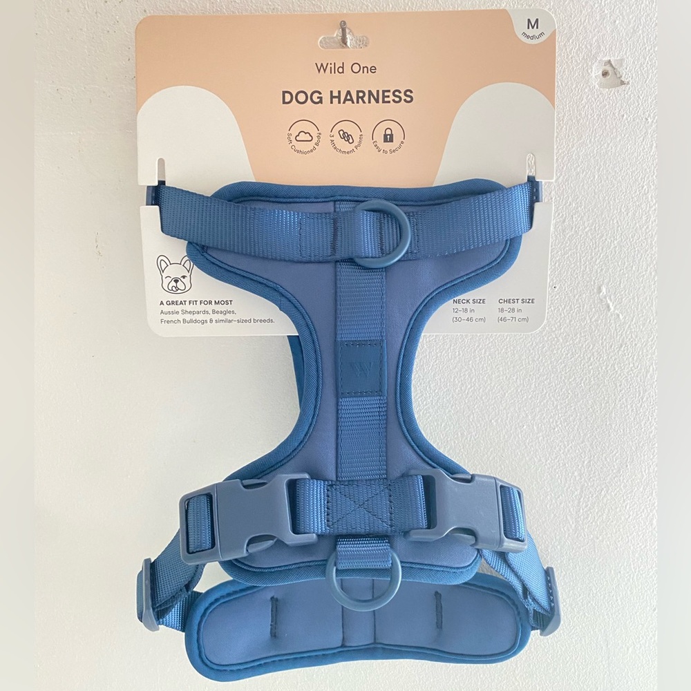 Wild One Dog Harness Navy Blue Size Medium for Shepards, Beagles, Bulldogs, more